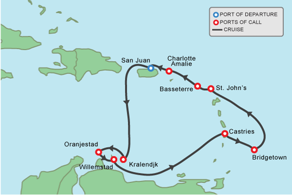 Составление маршрута по карибским островам, февраль 2019
